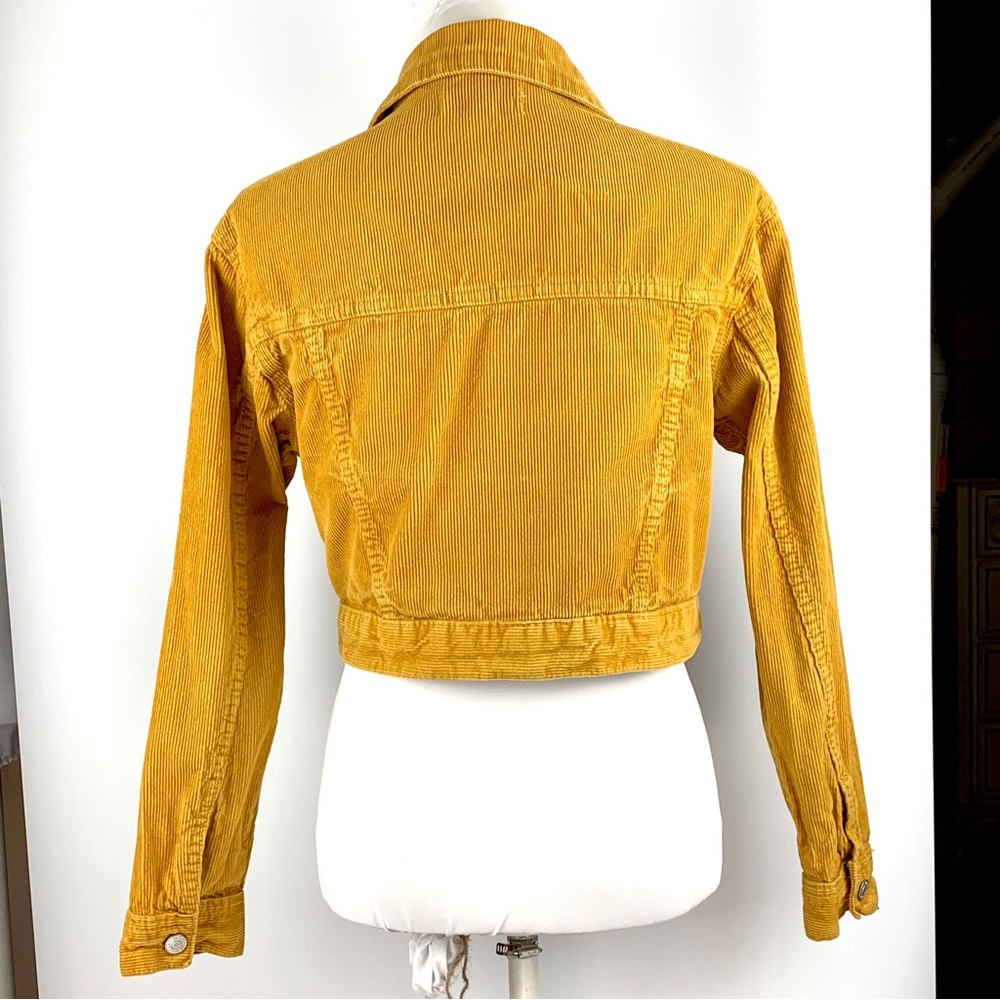 Pac Sun Los Angeles Gold Yellow Corduroy Cropped Long Sleeve Jacket size X-Small - Picture 11 of 15